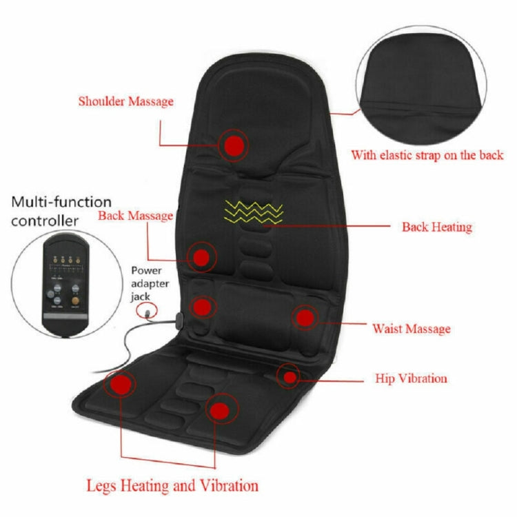 5 Massage Heads 8 Modes Car / Household Multifunctional Whole Body Cervical Massage Seat Cushion, Plug Type:US Plug(Black) - Seat Accessories by PMC Jewellery | Online Shopping South Africa | PMC Jewellery | Buy Now Pay Later Mobicred