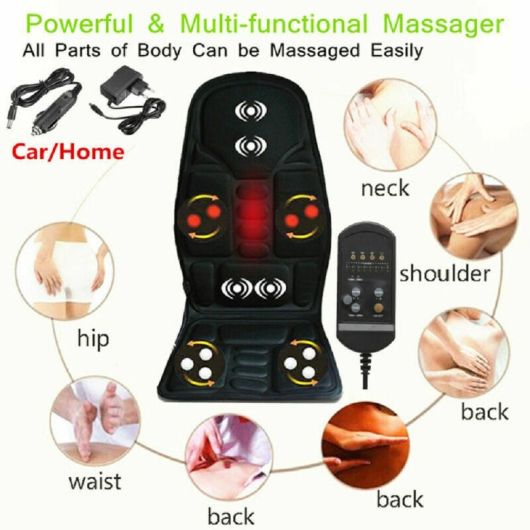 5 Massage Heads 8 Modes Car / Household Multifunctional Whole Body Cervical Massage Seat Cushion, Plug Type:US Plug(Black) - Seat Accessories by PMC Jewellery | Online Shopping South Africa | PMC Jewellery | Buy Now Pay Later Mobicred