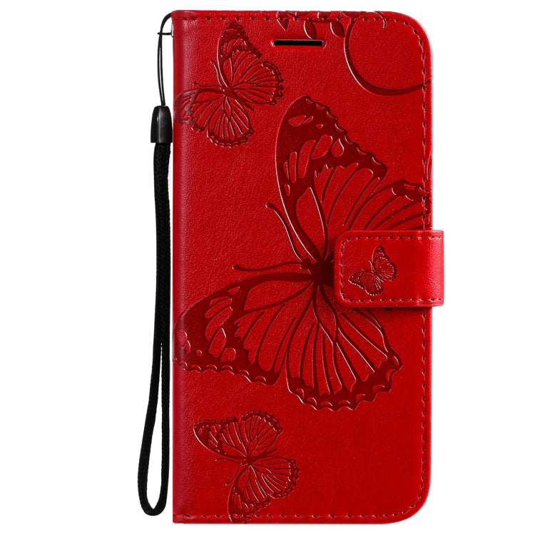 For OPPO A94 5G / F19 Pro / Reno 5F Pressed Printing Butterfly Pattern Horizontal Flip PU Leather Case with Holder & Card Slots & Wallet & Lanyard(Red) - OPPO Cases by PMC Jewellery | Online Shopping South Africa | PMC Jewellery | Buy Now Pay Later Mobicred