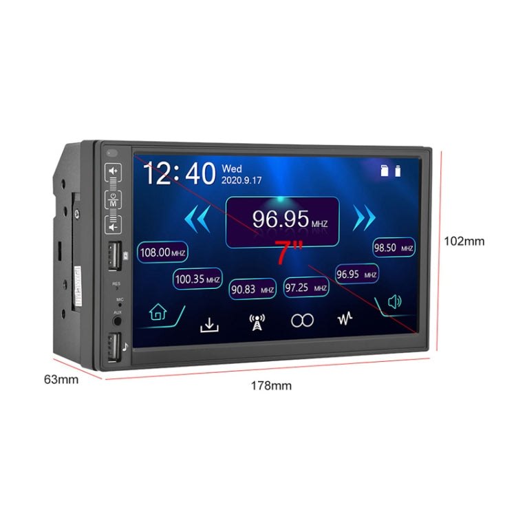 A2891 7 inch Car HD MP5 Carplay Bluetooth Music Player Reversing Image All-in-one Machine Support FM / U Disk with Remote Controler, Style:Standard - Car MP3 & MP4 & MP5 by PMC Jewellery | Online Shopping South Africa | PMC Jewellery | Buy Now Pay Later Mobicred