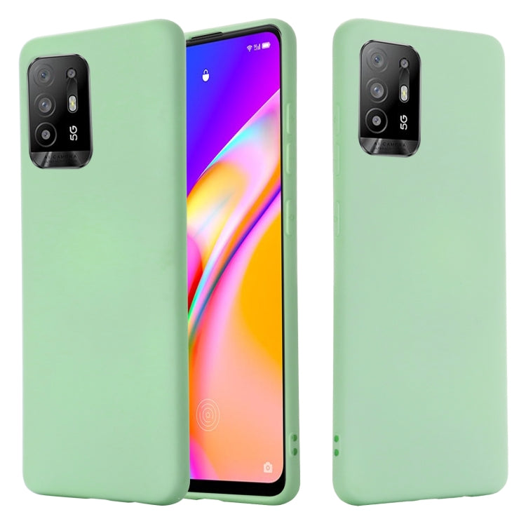 For OPPO F19 Pro+ 5G / A94 5G / Reno5 Z Pure Color Liquid Silicone Shockproof Full Coverage Case(Green) - OPPO Cases by PMC Jewellery | Online Shopping South Africa | PMC Jewellery | Buy Now Pay Later Mobicred