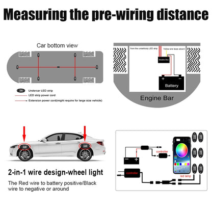 6 in 1 DC12V Car Mobile Phone Bluetooth APP Control  RGB Symphony Chassis Light with 16LEDs SMD-5050 Lamp Beads - Instrument Lights by PMC Jewellery | Online Shopping South Africa | PMC Jewellery | Buy Now Pay Later Mobicred