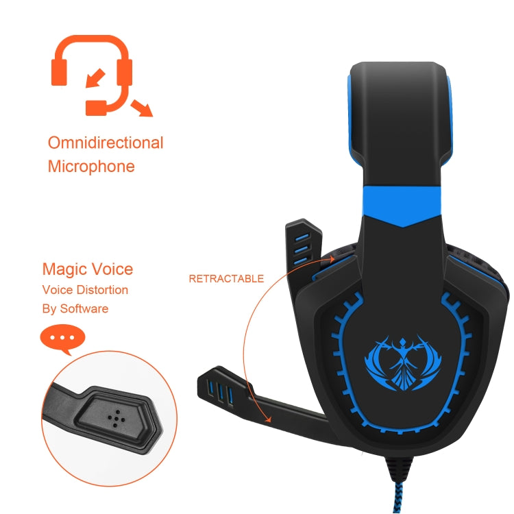 Anivia AH28 3.5mm Stereo Sound Wired Gaming Headset with Microphone(Black Blue) - Multimedia Headset by SADES | Online Shopping South Africa | PMC Jewellery | Buy Now Pay Later Mobicred