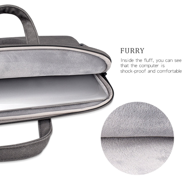 ST06SDJ Frosted PU Business Laptop Bag with Detachable Shoulder Strap, Size:13.3 inch(Light Gray) - 13.3 inch by PMC Jewellery | Online Shopping South Africa | PMC Jewellery | Buy Now Pay Later Mobicred