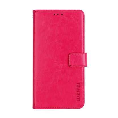 For Alcatel 1 2021 idewei Crazy Horse Texture Horizontal Flip Leather Case with Holder & Card Slots & Wallet(Rose Red) - More Brand by idewei | Online Shopping South Africa | PMC Jewellery | Buy Now Pay Later Mobicred