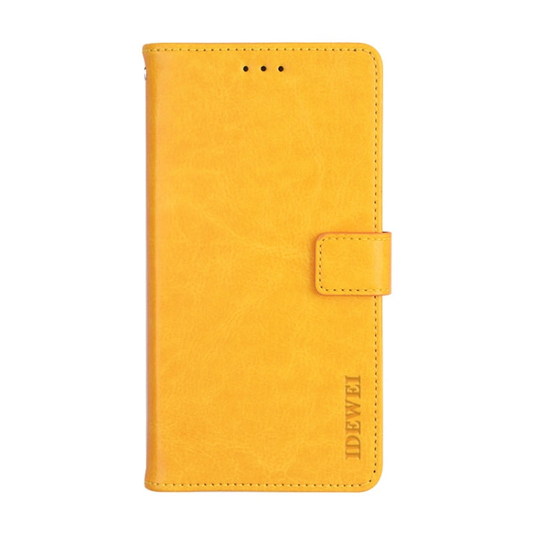 For Alcatel 1 2021 idewei Crazy Horse Texture Horizontal Flip Leather Case with Holder & Card Slots & Wallet(Yellow) - More Brand by idewei | Online Shopping South Africa | PMC Jewellery | Buy Now Pay Later Mobicred