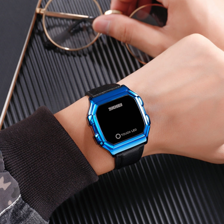 SKMEI 1650 Leather Strap Version LED Digital Display Electronic Watch with Touch Luminous Button(Gold) - free shipping - PMC TechLife - Order now!