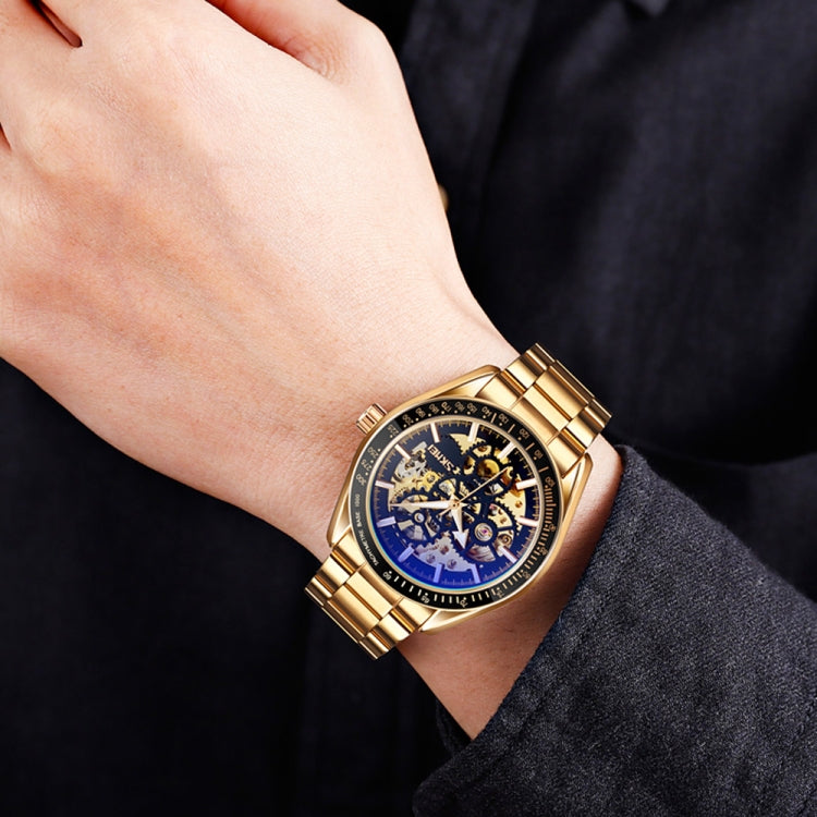 SKMEI 9194 Men Mechanical Gear Dial Automatic Mechanical Watch(Gold) - free shipping - PMC TechLife - Order now!