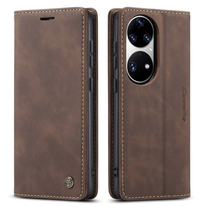 CaseMe 013 Multifunctional Horizontal Flip Leather Case with Holder & Card Slot & Wallet For Huawei P50 Pro(Coffee) - Huawei Cases by CaseMe | Online Shopping South Africa | PMC Jewellery | Buy Now Pay Later Mobicred