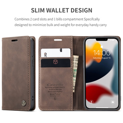 For iPhone 13 mini CaseMe-013 Multifunctional Retro Frosted Horizontal Flip Leather Case with Card Slot & Holder & Wallet (Coffee) - iPhone 13 mini Cases by CaseMe | Online Shopping South Africa | PMC Jewellery | Buy Now Pay Later Mobicred