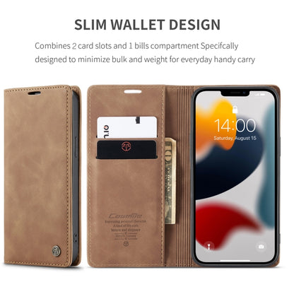 For iPhone 13 Pro Max CaseMe-013 Multifunctional Retro Frosted Horizontal Flip Leather Case with Card Slot & Holder & Wallet (Brown) - iPhone 13 Pro Max Cases by CaseMe | Online Shopping South Africa | PMC Jewellery | Buy Now Pay Later Mobicred