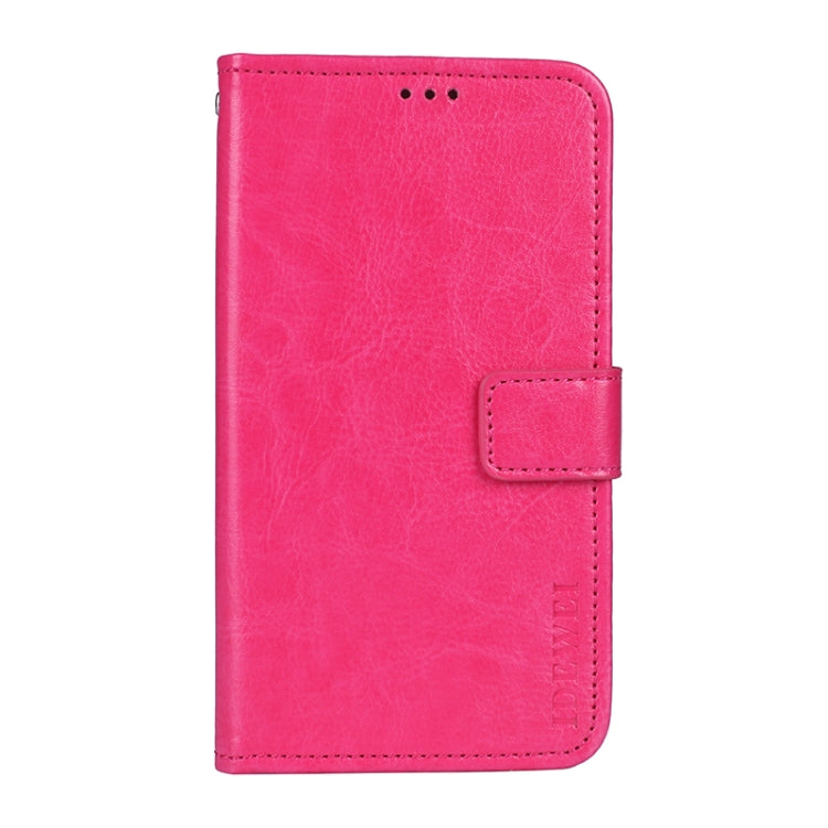 idewei Crazy Horse Texture Horizontal Flip Leather Case with Holder & Card Slots & Wallet For Doogee N40 Pro(Rose Red) - More Brand by idewei | Online Shopping South Africa | PMC Jewellery | Buy Now Pay Later Mobicred