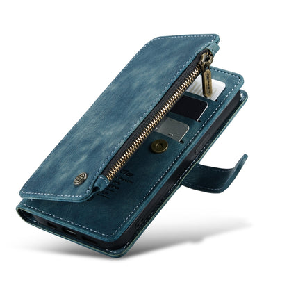 For iPhone 13 CaseMe-C30 PU + TPU Multifunctional Horizontal Flip Leather Case with Holder & Card Slot & Wallet & Zipper Pocket(Blue) - iPhone 13 Cases by CaseMe | Online Shopping South Africa | PMC Jewellery | Buy Now Pay Later Mobicred