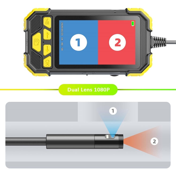 Y19 5.5mm Single Lens Hand-held Hard-wire Endoscope with 4.3-inch IPS Color LCD Screen, Cable Length:5m(Yellow) -  by PMC Jewellery | Online Shopping South Africa | PMC Jewellery | Buy Now Pay Later Mobicred