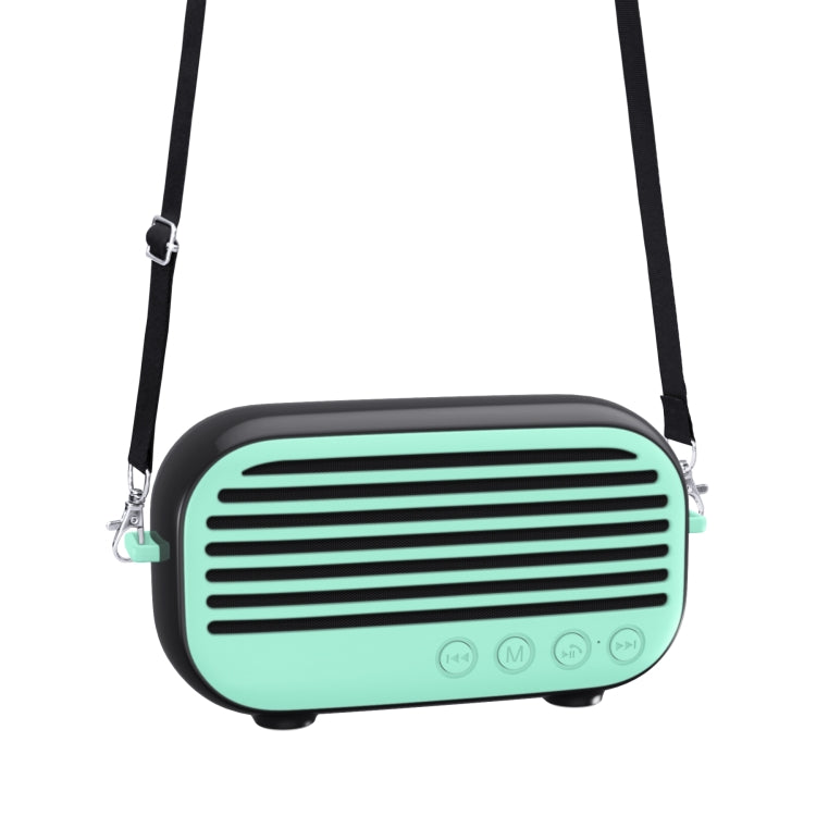 New Rixing NR-3000M Bluetooth 5.0 Portable Karaoke Wireless Bluetooth Speaker with Microphone & Shoulder Strap(Green) - Desktop Speaker by NewRixing | Online Shopping South Africa | PMC Jewellery | Buy Now Pay Later Mobicred