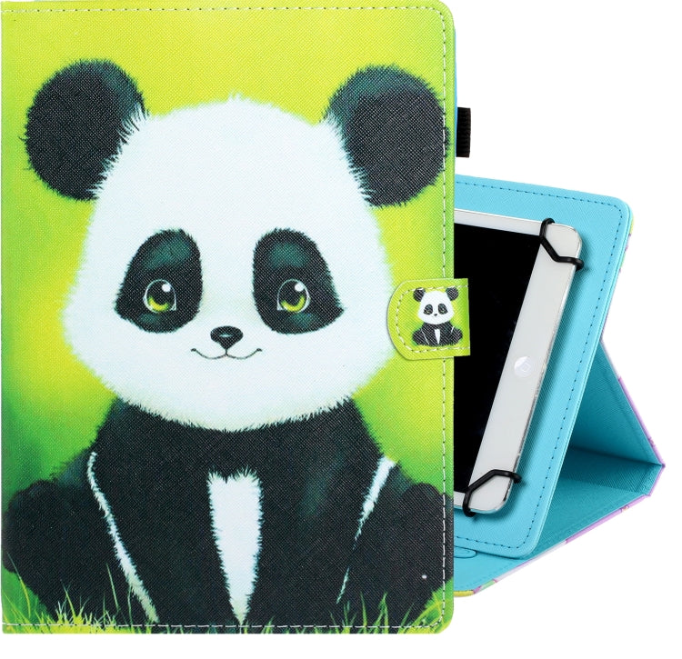 10 inch Universal Colored Drawing Horizontal Flip PU Leather Case with Holder & Card Slot(Panda) - 10 - 11 inch by PMC TechLife | Online Shopping South Africa | PMC TechLife | Buy Now Pay Later Mobicred