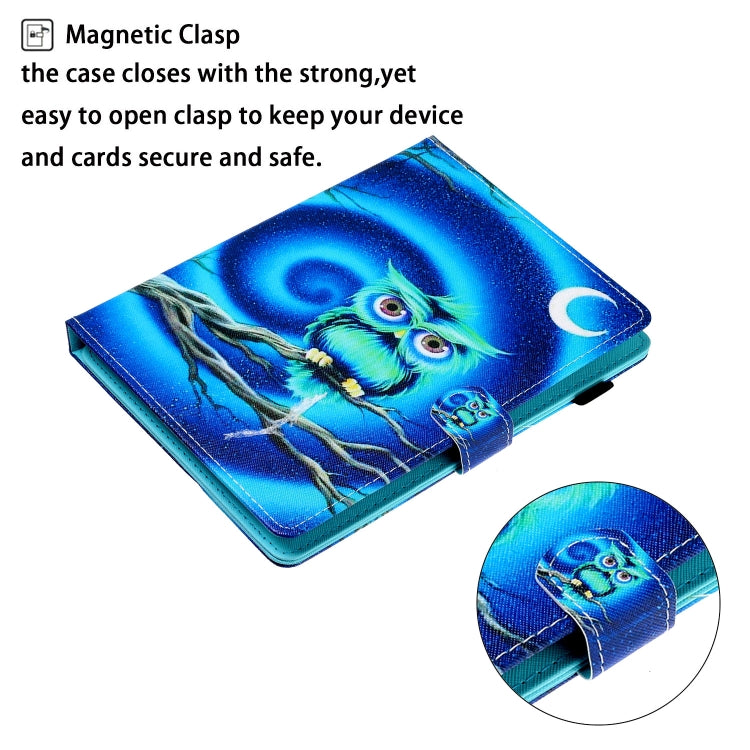 10 inch Universal Colored Drawing Horizontal Flip PU Leather Case with Holder & Card Slot(Moon Owl) - 10 - 11 inch by PMC TechLife | Online Shopping South Africa | PMC TechLife | Buy Now Pay Later Mobicred