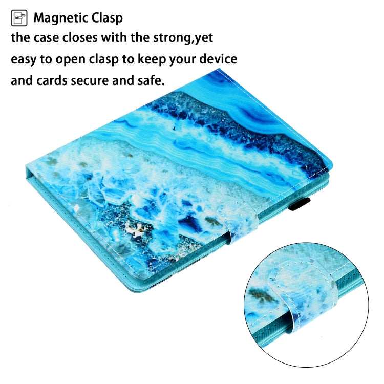 10 inch Universal Colored Drawing Horizontal Flip PU Leather Case with Holder & Card Slot(Blue Marble) - 10 - 11 inch by PMC TechLife | Online Shopping South Africa | PMC TechLife | Buy Now Pay Later Mobicred