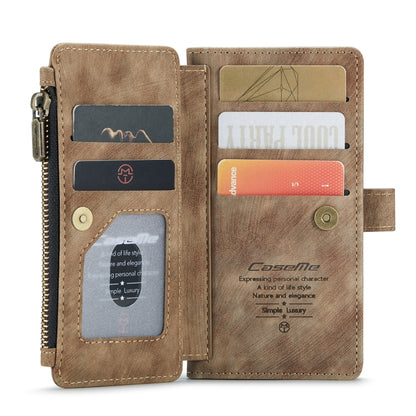 For iPhone 12 mini CaseMe-C30 PU + TPU Multifunctional Horizontal Flip Leather Case with Holder & Card Slot & Wallet & Zipper Pocket (Brown) - iPhone 12 mini Cases by CaseMe | Online Shopping South Africa | PMC Jewellery | Buy Now Pay Later Mobicred