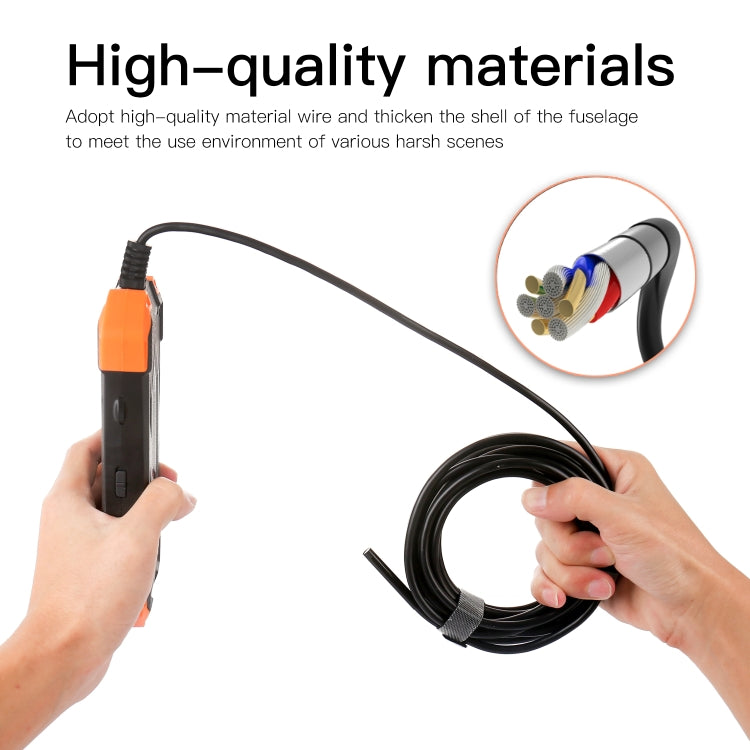 T20 4.3 inch IPS Color Screen 7.9mm Dual Cameras Waterproof Hard Cable Digital Endoscope, Length:3.5m(Black Orange) -  by PMC Jewellery | Online Shopping South Africa | PMC Jewellery | Buy Now Pay Later Mobicred