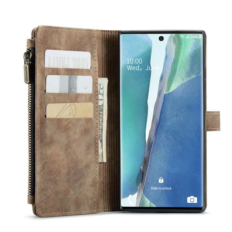 For Samsung Galaxy Note20 Ultra CaseMe-C30 PU + TPU Multifunctional Horizontal Flip Leather Case with Holder & Card Slot & Wallet & Zipper Pocket(Brown) - Galaxy Note20 Ultra Cases by CaseMe | Online Shopping South Africa | PMC Jewellery | Buy Now Pay Later Mobicred