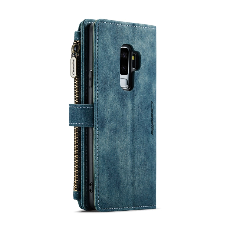 For Samsung Galaxy S9+ CaseMe-C30 PU + TPU Multifunctional Horizontal Flip Leather Case with Holder & Card Slot & Wallet & Zipper Pocket(Blue) - Galaxy Phone Cases by CaseMe | Online Shopping South Africa | PMC Jewellery | Buy Now Pay Later Mobicred