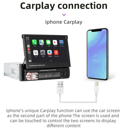 9601C HD 7 inch Universal Car Manually Retractable Screen MP5 Player with Carplay, Support FM & Bluetooth & TF Card - Car MP3 & MP4 & MP5 by PMC Jewellery | Online Shopping South Africa | PMC Jewellery