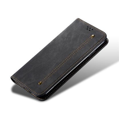 For OPPO Reno 2 Denim Texture Casual Style Horizontal Flip Leather Case with Holder & Card Slots & Wallet(Black) - OPPO Cases by PMC Jewellery | Online Shopping South Africa | PMC Jewellery | Buy Now Pay Later Mobicred