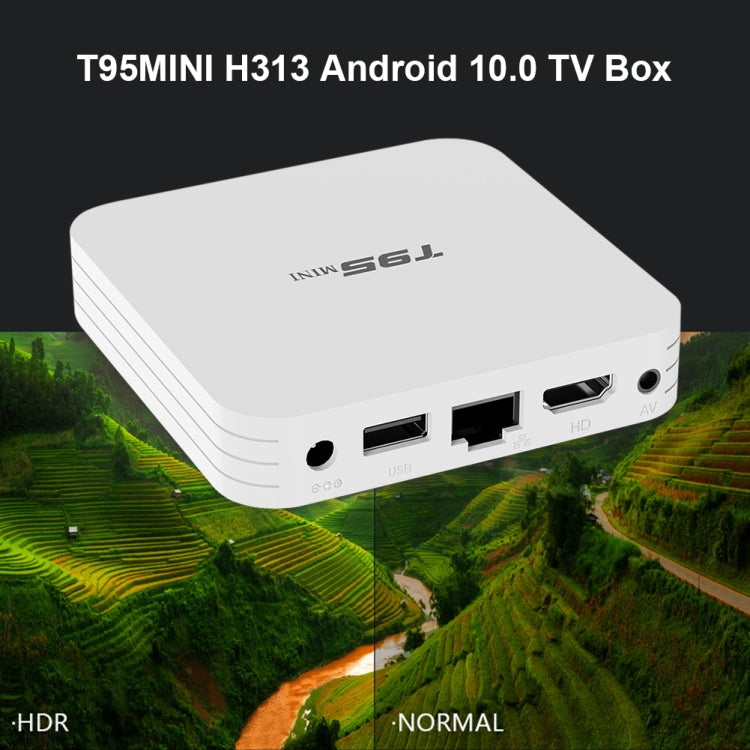 T95MINI 4K HD Network TV Set Top Box, Android 10.0, Allwinner H313 Quad Core 64-bit Cortex-A53, 1GB + 8GB, Support 2.4G WiFi, HDMI, AV, LAN, USB 2.0, UK Plug - Allwinner H3 by PMC Jewellery | Online Shopping South Africa | PMC Jewellery | Buy Now Pay Later Mobicred