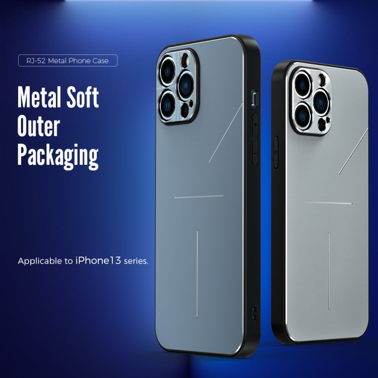 For iPhone 13 Pro R-JUST RJ-52 3-Line Style Metal TPU Shockproof Protective Case (Blue) - iPhone 13 Pro Cases by R-JUST | Online Shopping South Africa | PMC Jewellery