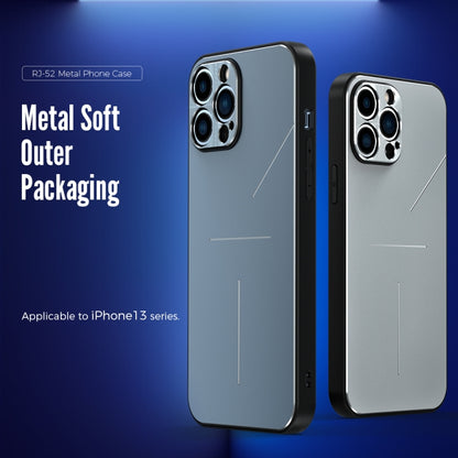 For iPhone 13 Pro Max R-JUST RJ-52 3-Line Style Metal TPU Shockproof Protective Case (Blue) - iPhone 13 Pro Max Cases by R-JUST | Online Shopping South Africa | PMC Jewellery