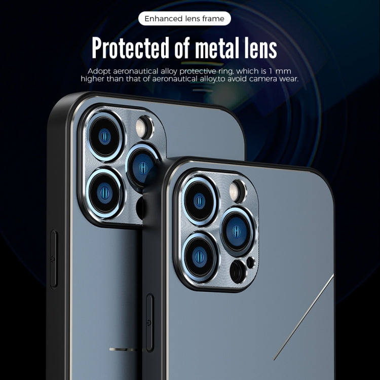 For iPhone 12 R-JUST RJ-52 3-Line Style Metal TPU Shockproof Protective Case(Silver) - iPhone 12 / 12 Pro Cases by R-JUST | Online Shopping South Africa | PMC Jewellery