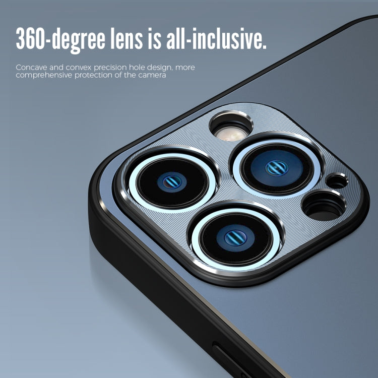 For iPhone 11 Pro R-JUST RJ-52 3-Line Style Metal TPU Shockproof Protective Case (Blue) - iPhone 11 Pro Cases by R-JUST | Online Shopping South Africa | PMC TechLife | Buy Now Pay Later Mobicred