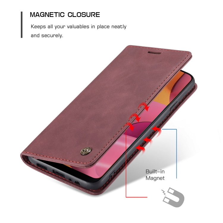 For Galaxy A20s CaseMe-013 Multifunctional Horizontal Flip Leather Case with Card Slot & Holder & Wallet(Wine Red) - Galaxy Phone Cases by CaseMe | Online Shopping South Africa | PMC Jewellery | Buy Now Pay Later Mobicred