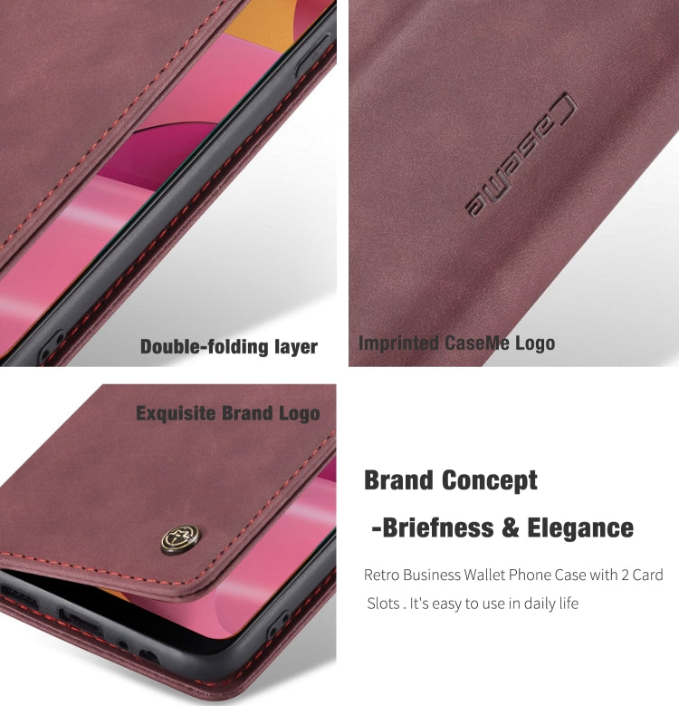 For Galaxy A20s CaseMe-013 Multifunctional Horizontal Flip Leather Case with Card Slot & Holder & Wallet(Wine Red) - Galaxy Phone Cases by CaseMe | Online Shopping South Africa | PMC Jewellery | Buy Now Pay Later Mobicred