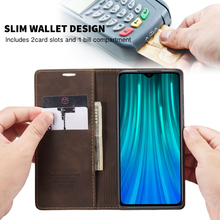 For Xiaomi Redmi Note 8 Pro CaseMe-013 Multifunctional Horizontal Flip Leather Case with Card Slot & Holder & Wallet(Coffee) - Xiaomi Cases by CaseMe | Online Shopping South Africa | PMC Jewellery | Buy Now Pay Later Mobicred