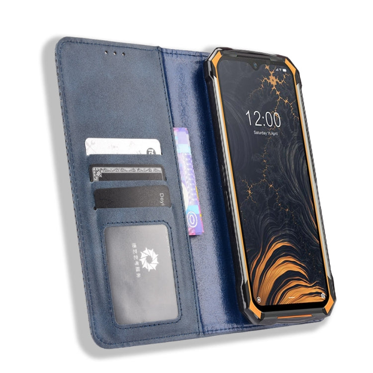 For Doogee S88 Plus / S88 Pro Magnetic Buckle Retro Crazy Horse Texture Horizontal Flip Leather Case with Holder & Card Slots & Photo Frame(Blue) - More Brand by PMC Jewellery | Online Shopping South Africa | PMC Jewellery | Buy Now Pay Later Mobicred