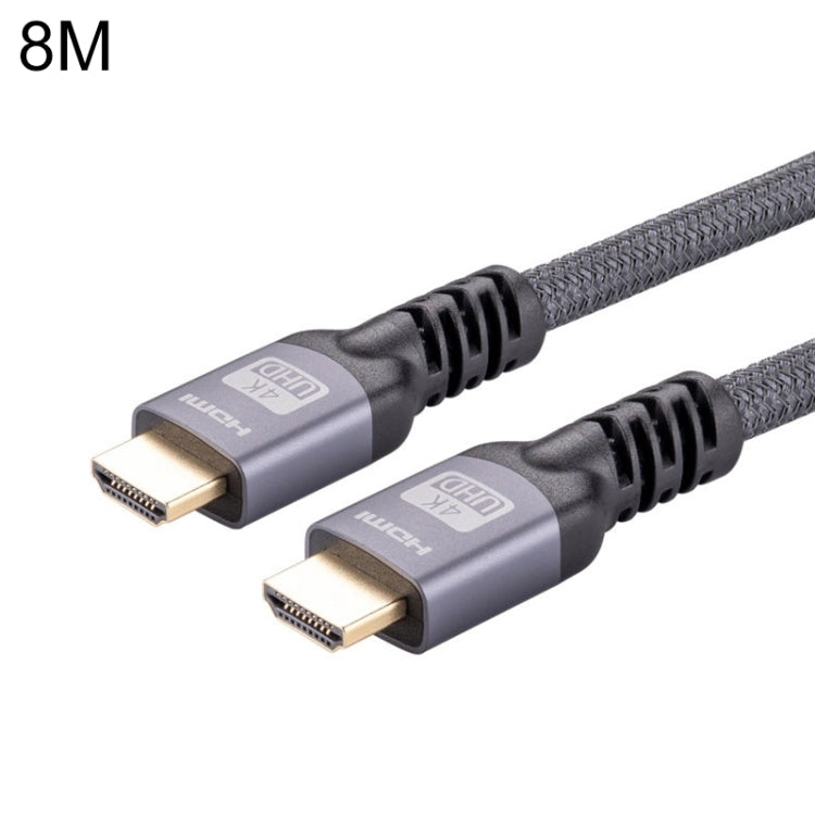 HDMI 2.0 Male to HDMI 2.0 Male 4K Ultra-HD Braided Adapter Cable, Cable Length:8m(Grey) - Cable by PMC Jewellery | Online Shopping South Africa | PMC Jewellery | Buy Now Pay Later Mobicred