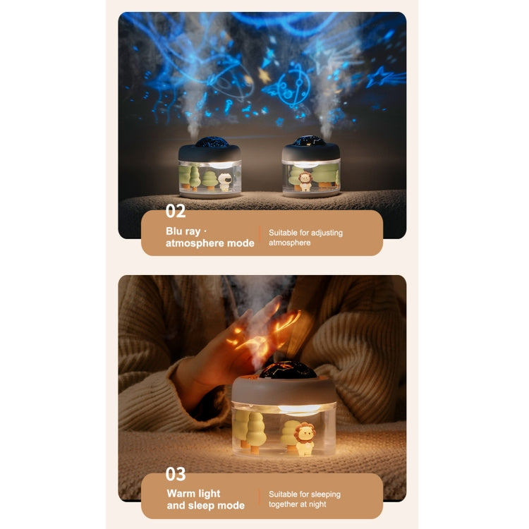J221 Multifunctional Night Light Projection Humidifier(White Lion) - Air Purifiers & Accessories by PMc TechLife | Online Shopping South Africa | PMc TechLife | Buy Now Pay Later Mobicred