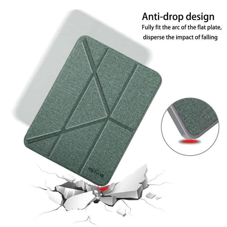 For iPad mini 6 / mini 2024 Mutural Multi-fold Smart Leather Tablet Case(Dark Green) - free shipping - PMC TechLife - Order now!