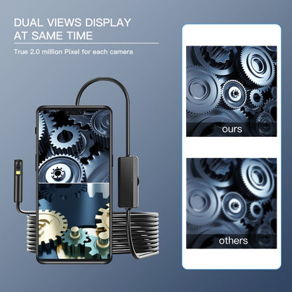 AN100 3 in 1 IP68 Waterproof USB-C / Type-C + Micro USB + USB Dual Cameras Industrial Digital Endoscope with 9 LEDs, Support Android System, Lens Diameter: 5.5mm, Length:10m Hard Cable -  by PMC Jewellery | Online Shopping South Africa | PMC Jewellery | Buy Now Pay Later Mobicred