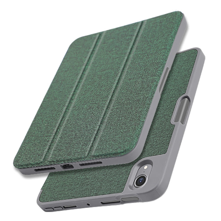 For iPad mini 6 / mini 2024 Mutural YASHI Series Cloth Pattern Texture Horizontal Flip Tablet Case(Blue) - free shipping - PMC TechLife - Order now!
