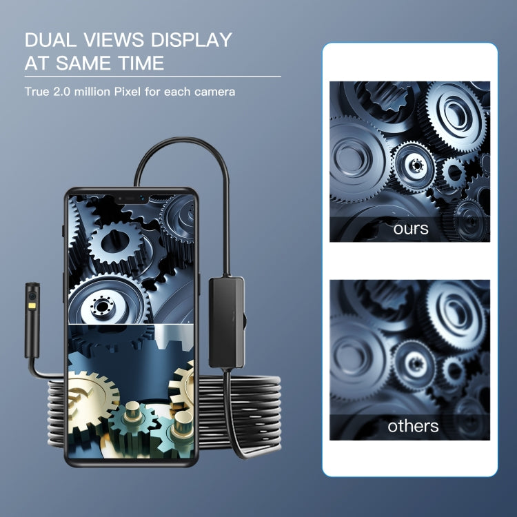 AN100 3 in 1 IP68 Waterproof USB-C / Type-C + Micro USB + USB Dual Cameras Industrial Digital Endoscope with 9 LEDs, Support Android System, Lens Diameter: 8mm, Length:10m Soft Cable -  by PMC Jewellery | Online Shopping South Africa | PMC Jewellery | Buy Now Pay Later Mobicred