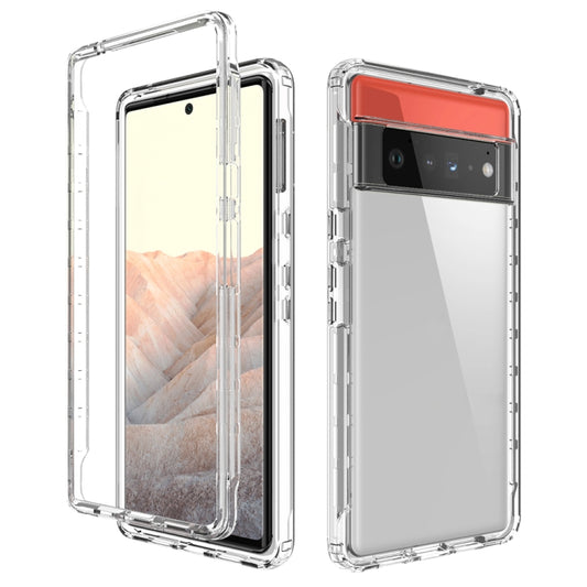 For Google Pixel 6 Pro High Transparency Two-color Gradient PC + TPU Phone Protective Case(Transparent) - Google Cases by PMC Jewellery | Online Shopping South Africa | PMC Jewellery