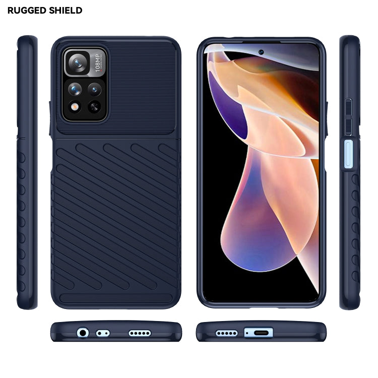 For Xiaomi Redmi Note 11 Pro / Note 11 Pro+ Thunderbolt Shockproof TPU Soft Phone Case(Blue) - Xiaomi Cases by PMC TechLife | Online Shopping South Africa | PMC TechLife | Buy Now Pay Later Mobicred