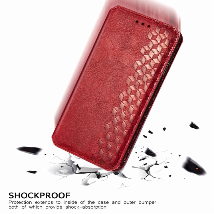 For Doogee N40 Pro Cubic Grid Pressed Horizontal Flip Magnetic Leather Case with Holder & Card Slots & Wallet(Red) - More Brand by PMC Jewellery | Online Shopping South Africa | PMC Jewellery | Buy Now Pay Later Mobicred