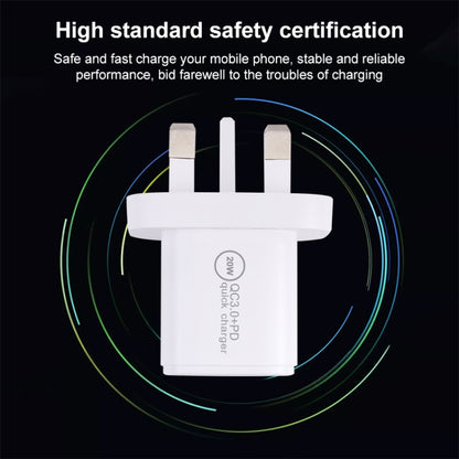 20WACB 20W QC3.0 + PD Quick Charger, Plug Specification:UK Plug(White) - USB Charger by PMC Jewellery | Online Shopping South Africa | PMC Jewellery | Buy Now Pay Later Mobicred