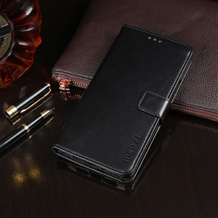 For Oukitel C25 idewei Crazy Horse Texture Leather Phone Case with Holder & Card Slots & Wallet(Black) - More Brand by idewei | Online Shopping South Africa | PMC Jewellery | Buy Now Pay Later Mobicred