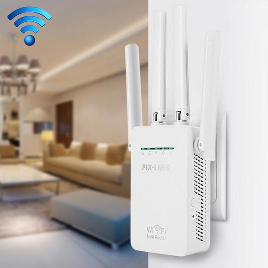 Wireless Smart WiFi Router Repeater with 4 WiFi Antennas, Plug Specification:UK Plug(White) - Wireless Routers by PMC Jewellery | Online Shopping South Africa | PMC Jewellery | Buy Now Pay Later Mobicred