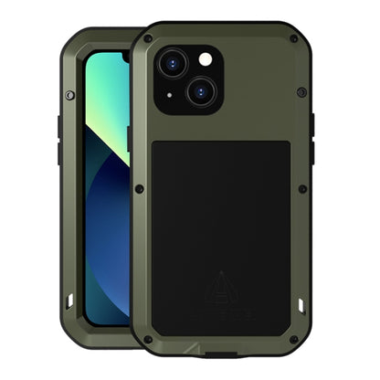 For iPhone 13 mini LOVE MEI Metal Shockproof Life Waterproof Dustproof Protective Phone Case (Army Green) - iPhone 13 mini Cases by LOVE MEI | Online Shopping South Africa | PMC Jewellery | Buy Now Pay Later Mobicred